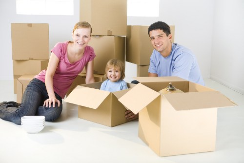 Organised moving boxes ready for a South Kensington property move