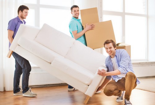 Careful wrapping of fragile items during a South Kensington home move