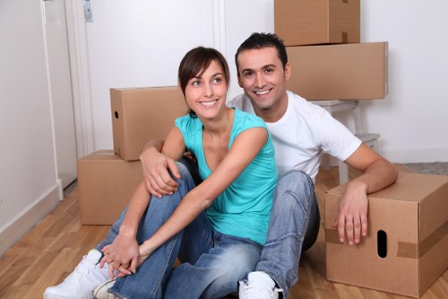 Packing boxes and household items for a South Kensington relocation