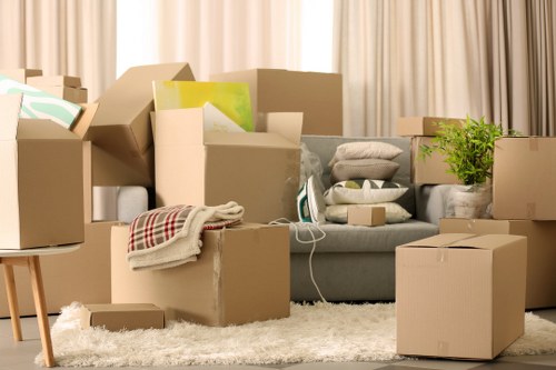 Loading furniture into a moving truck in South Kensington