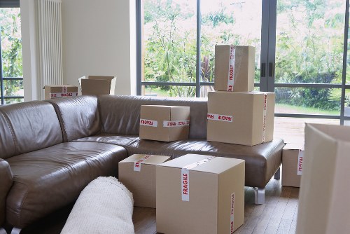Packed household items ready for transport during a South Kensington move